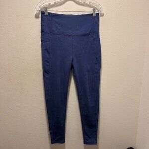 O to S Strech Yoga Breathable Pants Legging Size Large Blue Narrow Legs